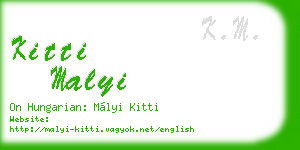 kitti malyi business card
